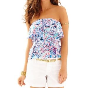 Lilly Pulitzer Wiley Ruffle Tube Top XS